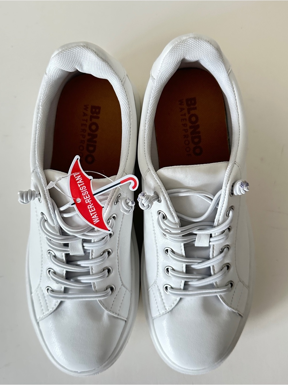 NEW Blondo Goose Waterproof White Low-Top Leather Women's Sneakers, Sz 7.5M - Picture 3 of 11
